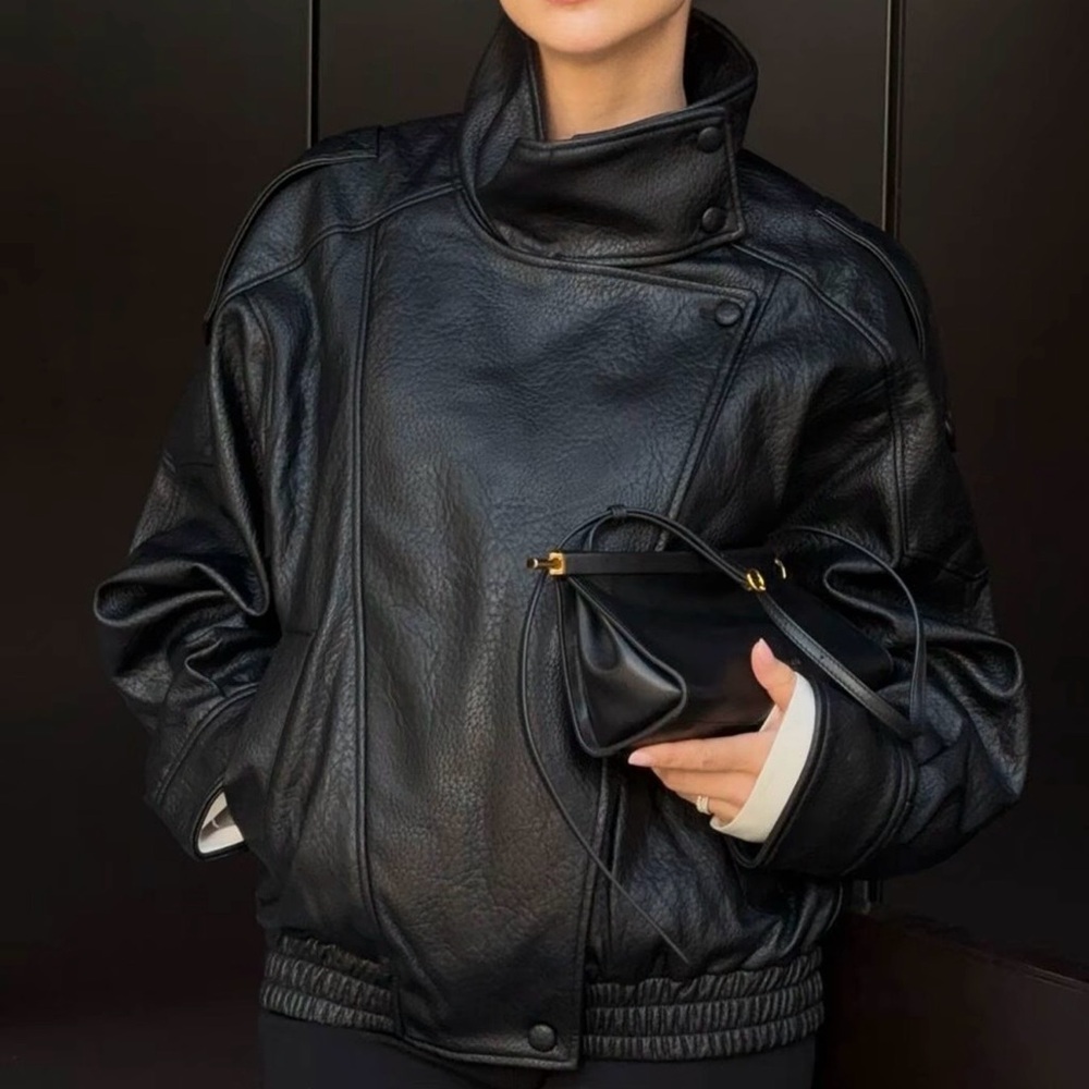 Women's Dark Brown Faux Leather Jacket